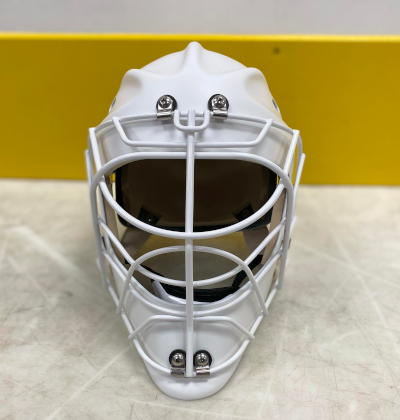 Warrior Ritual R/F2 E+ Junior Certified Cat Eye Goalie Mask in White