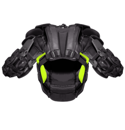 Bauer Mach Chest Protector with Woody and Cam at The Hockey Shop 